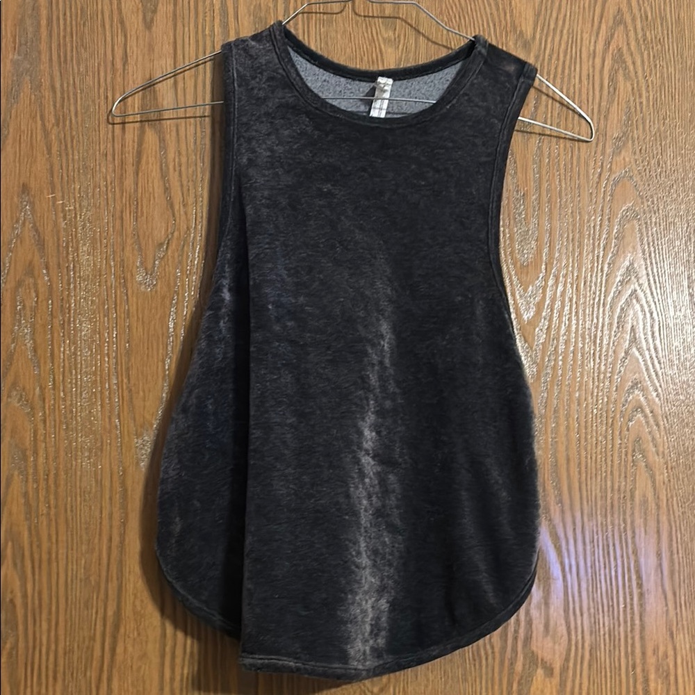 Free People Gray and Black Sleeveless Muscle Tee
